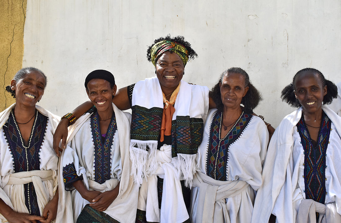 Prof Ruth with women food processors in Ethiopia