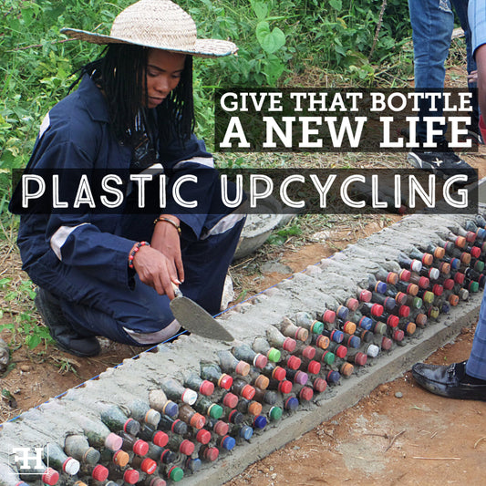 Upcycling plastic bottles into eco-bricks