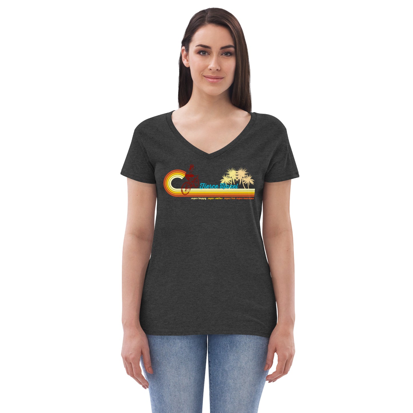 Fierce Hazel Women’s Recycled V-neck T-shirt - 3 Colors