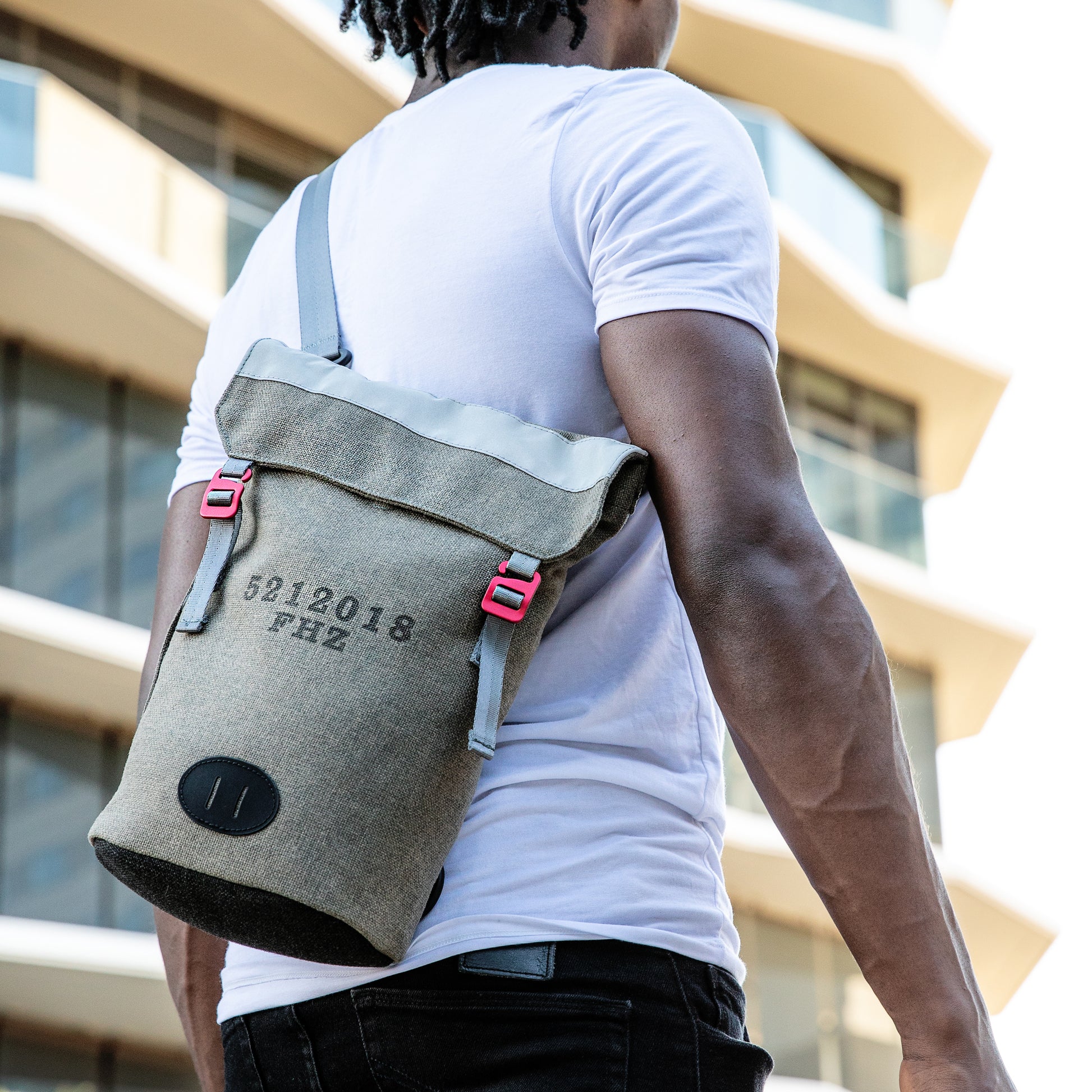 Nylon Convertible Backpack in BEIGE OR KHAKI